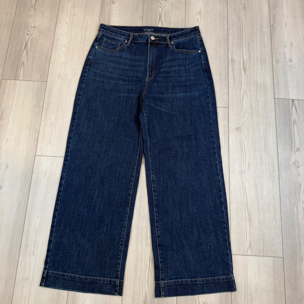Chicos Wide Jean 2.5 US 14 Dark Wash Wide Leg High Rise Denim Jeans Blue Womens - Picture 3 of 10